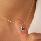 Green Water Drop Necklace-Westeryn