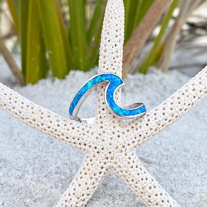 Sea Wave Ring in Opal and Silver-Westeryn