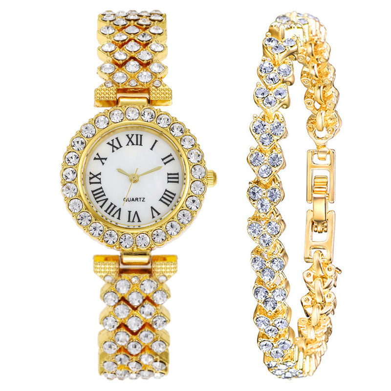 Luxe Radiance Gold Watch & Bracelet Set | Gold