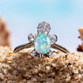 Adjustable Silver and Turtle Opal Ring-Westeryn