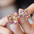 Colorful Zirconia Silver Earrings-Westeryn