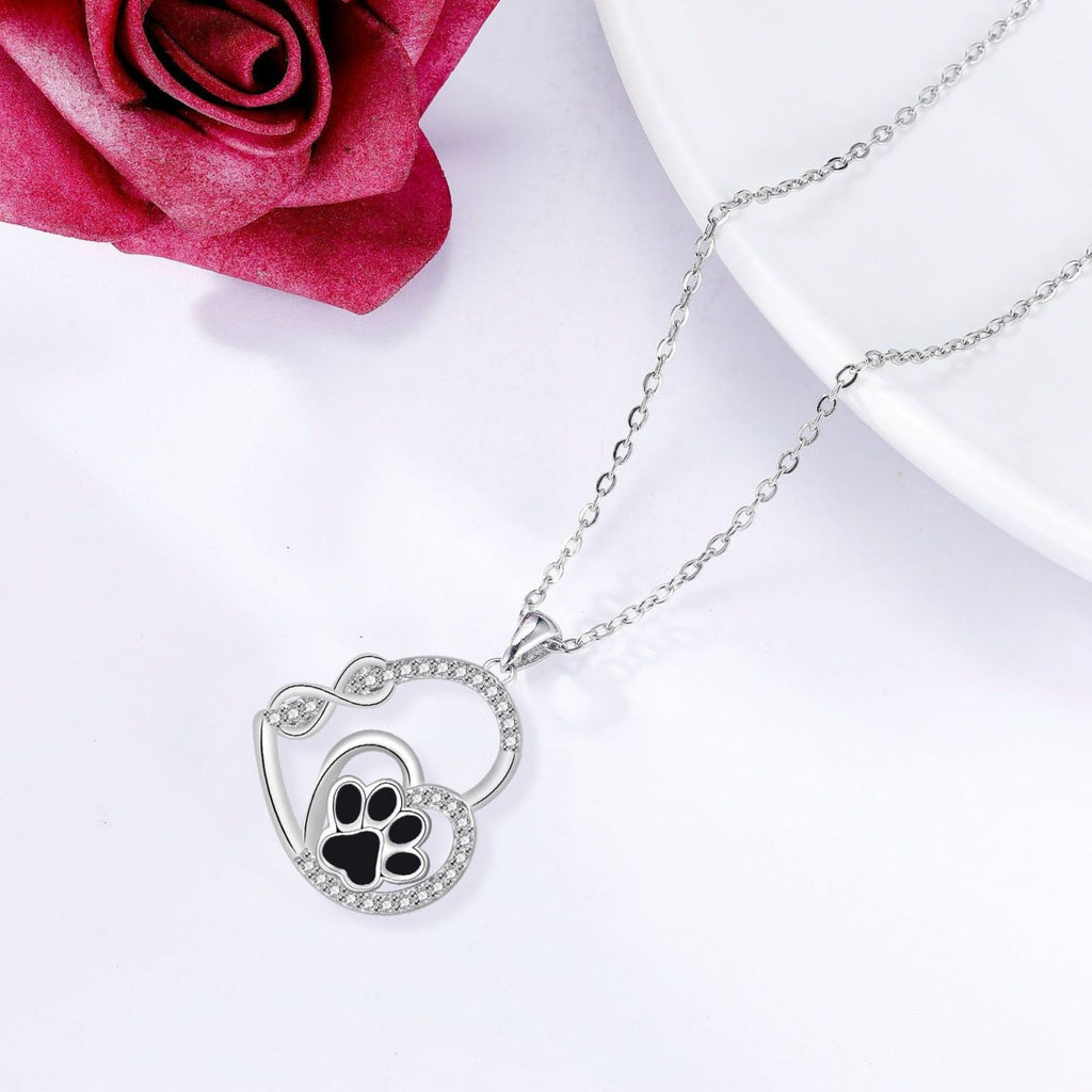 Endless Affection Paw Print Pendant Necklace-Westeryn
