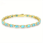 Natural Turquoise Stone Bracelet | Gold-Westeryn