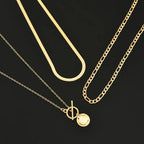 Savira Textured Coin Layered Necklace | Gold-Westeryn
