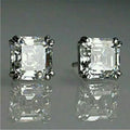 Vintage Cubic White Silver Earrings-Westeryn