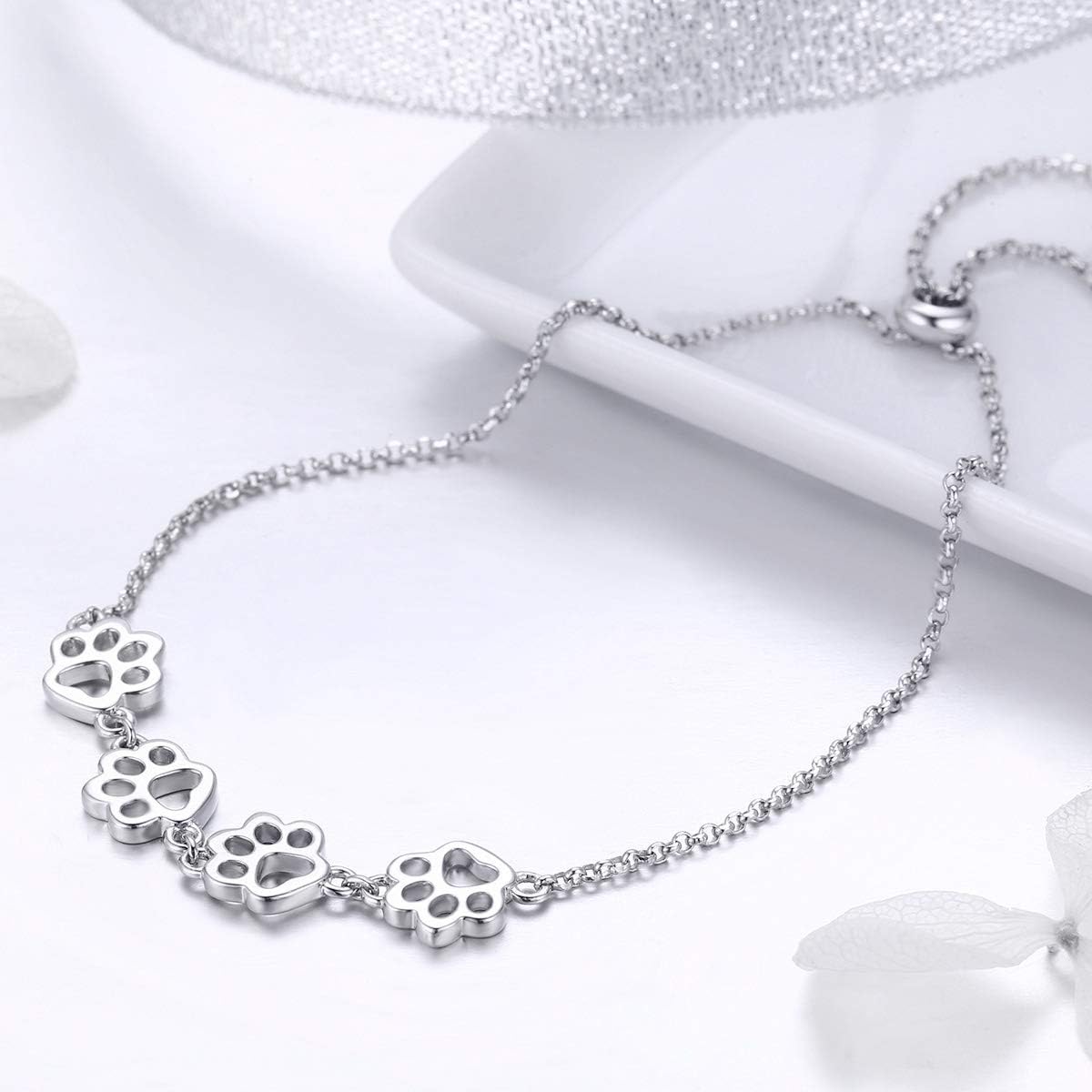MELIA – Elegant Adjustable Paw Bracelet Made of High-Quality 925 Sterling Silver