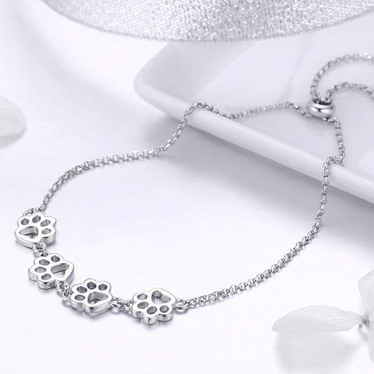 MELIA – Elegant Adjustable Paw Bracelet Made of High-Quality 925 Sterling Silver