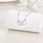 ILYA – Elegant Paw Necklace made of 925 Sterling Silver with Charming Heart Crystal Pendant-Westeryn