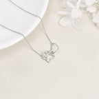 ILYA – Elegant Paw Necklace made of 925 Sterling Silver with Charming Heart Crystal Pendant-Westeryn
