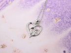 NAYLA – Elegant Paw & Heart Necklace made of fine 925 Sterling Silver with sparkling Zirconia-Westeryn
