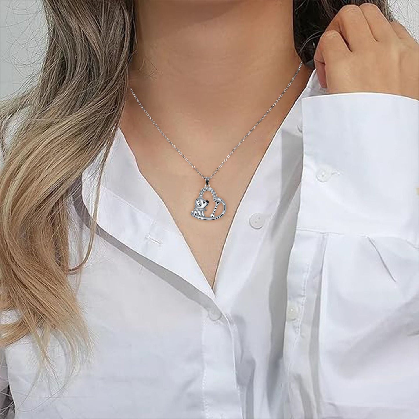 Charming Canine Heart Pendant