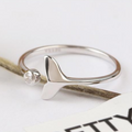 Adjustable Silver Ring with Zircons and Dolphin Tail-Westeryn