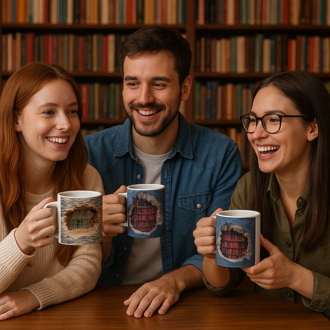 Handmade 3D Book Worlds Mug