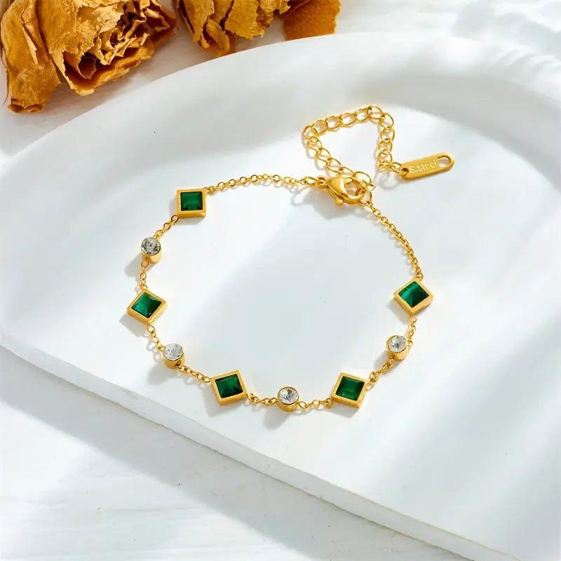 Green Square Zirconia Bracelet-Westeryn