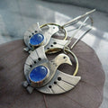 LIVIAI – Elegant Vintage Bird Earrings in Silver with Sparkling Blue Crystal-Westeryn