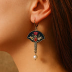 Vintage Red Pearl Earrings-Westeryn