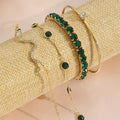 Green Gemstone Bracelet Set-Westeryn