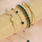 Green Gemstone Bracelet Set-Westeryn