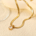 Elegant Rhinestone Pendant Necklace | Gold-Westeryn