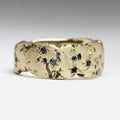 Antique Golden Forged Blue Inlaid Crystal Ring | Gold-Westeryn