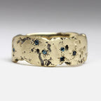 Antique Golden Forged Blue Inlaid Crystal Ring | Gold-Westeryn