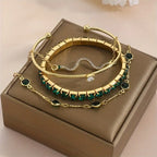 Green Gemstone Bracelet Set-Westeryn