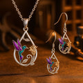Whimsical Hummingbird Necklace & Earring Set-Westeryn