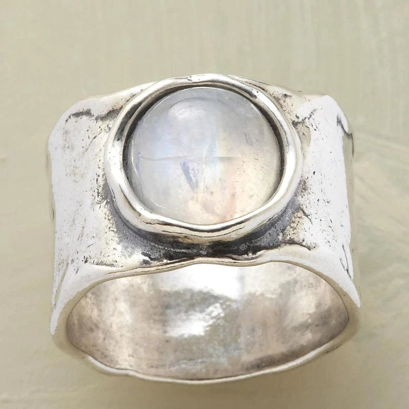 Luminous Moonstone Silver Ring-Westeryn
