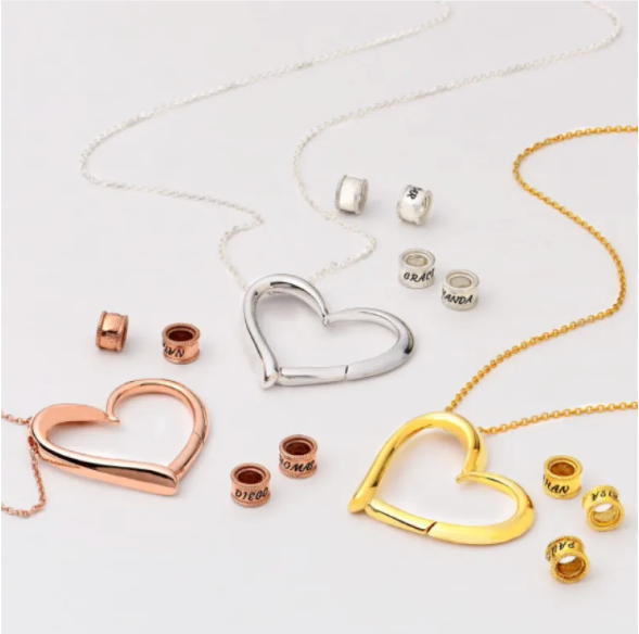 Personalized Heart Necklace with Ring Attachment and Custom Name Engravings-Westeryn