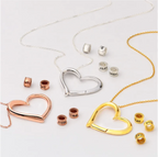 Personalized Heart Necklace with Ring Attachment and Custom Name Engravings-Westeryn