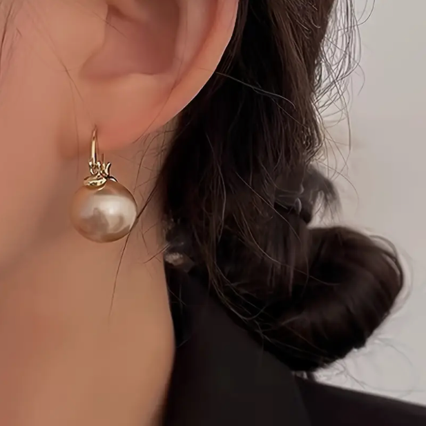 Vintage Freshwater Pearl Hoop Earrings-Westeryn