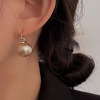 Vintage Freshwater Pearl Hoop Earrings-Westeryn