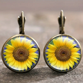 Earring with Vintage Sunflower made of Silver-Westeryn