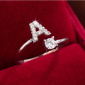 Elegant Letter Ring with Diamonds in Gold and Silver-Westeryn