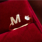 Elegant Letter Ring with Diamonds in Gold and Silver-Westeryn