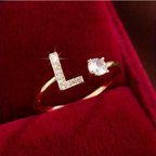 Elegant Letter Ring with Diamonds in Gold and Silver-Westeryn