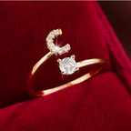 Elegant Letter Ring with Diamonds in Gold and Silver-Westeryn