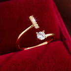 Elegant Letter Ring with Diamonds in Gold and Silver-Westeryn