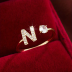 Elegant Letter Ring with Diamonds in Gold and Silver-Westeryn
