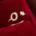Elegant Letter Ring with Diamonds in Gold and Silver-Westeryn