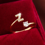Elegant Letter Ring with Diamonds in Gold and Silver-Westeryn