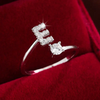 Elegant Letter Ring with Diamonds in Gold and Silver-Westeryn