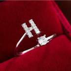 Elegant Letter Ring with Diamonds in Gold and Silver-Westeryn