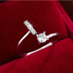 Elegant Letter Ring with Diamonds in Gold and Silver-Westeryn