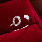 Elegant Letter Ring with Diamonds in Gold and Silver-Westeryn