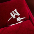 Elegant Letter Ring with Diamonds in Gold and Silver-Westeryn