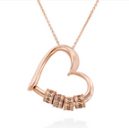 Personalized Heart Necklace with Ring Attachment and Custom Name Engravings-Westeryn