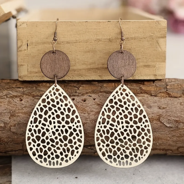 Drop Earrings Made from Vintage Leather-Westeryn