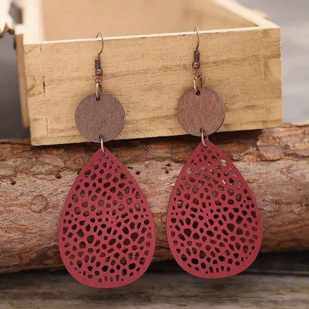 Drop Earrings Made from Vintage Leather-Westeryn