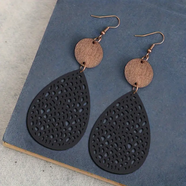 Drop Earrings Made from Vintage Leather-Westeryn